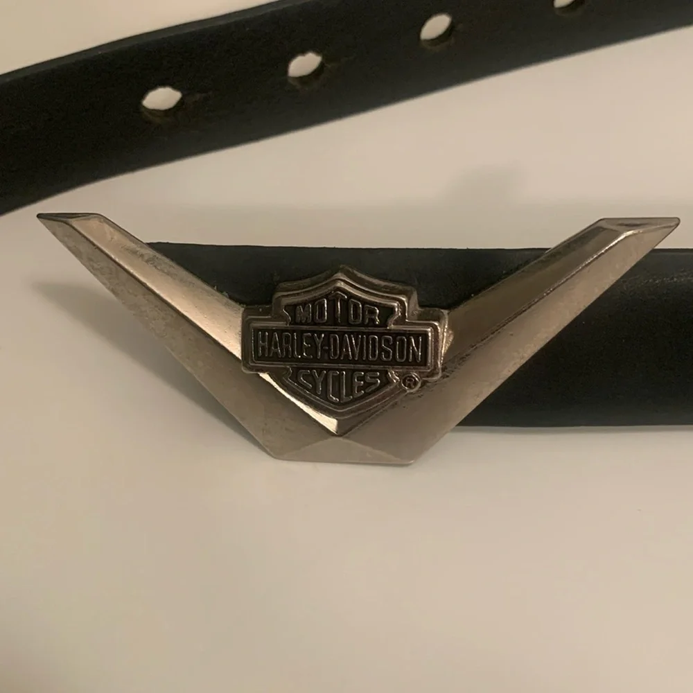 HARLEY DAVIDSON MENS BLACK LEATHER BELT SIZE LARGE 32